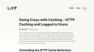 
                            5. Going Crazy with Caching – HTTP Caching and Logged in Users ... - Liip