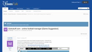 
                            4. Gokickoff.com - online football manager [Game Suggestion ...