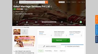 
                            6. Gokul Marriage Services Pvt Ltd, Lothkunta - Matrimonial Bureaus in ...