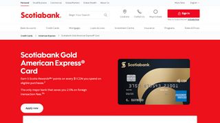 
                            12. Gold American Express Card - Scotiabank