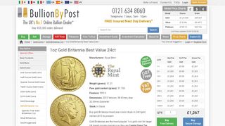 
                            10. Gold Britannia - Buy Gold Britannias | BullionByPost® - From £1,053