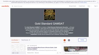 
                            3. Gold Standard GAMSAT Events | Eventbrite