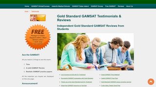 
                            8. Gold Standard GAMSAT Testimonials and Reviews