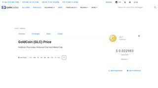 
                            8. GoldCoin (GLD) Price, Chart, Value & Market Cap | CoinCodex