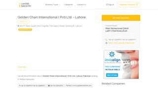 
                            2. GOLDEN CHAIN INTERNATIONAL ( PVT) LTD. - Lahore
