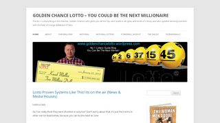 
                            6. GOLDEN CHANCE LOTTO – YOU COULD BE THE NEXT ...