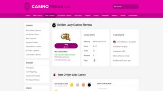 
                            8. Golden Lady Casino Review 2019 - CasinoFreak.com