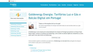 
                            5. Goldenergy: Tarifário, Faturas, Área Cliente Online, Eletricidade, Gás