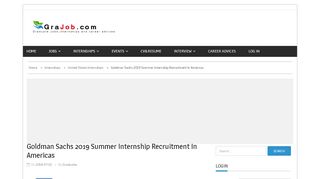 
                            12. Goldman Sachs 2019 Summer Internship Recruitment In Americas ...