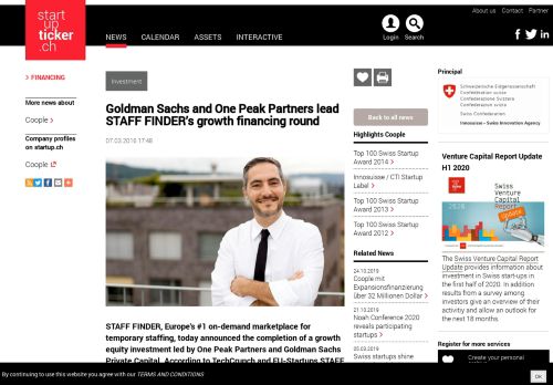 
                            13. Goldman Sachs and One Peak Partners lead STAFF FINDER's growth ...