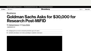 
                            10. Goldman Sachs Asks for $30,000 for Research Post-MiFID ...