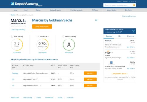
                            10. Goldman Sachs Bank USA Reviews and Rates - Deposit Accounts