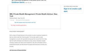 
                            13. Goldman Sachs hiring IMD, Private Wealth Management- ...