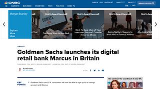 
                            13. Goldman Sachs launches its digital retail bank Marcus in Britain