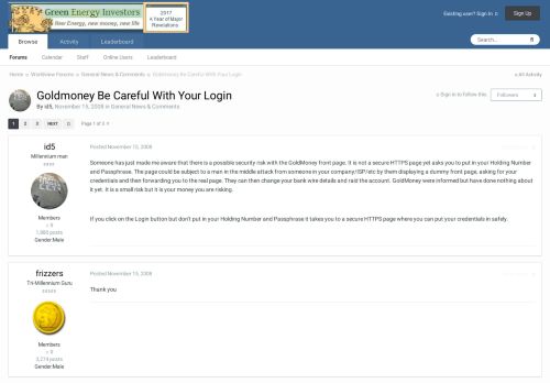 
                            9. Goldmoney Be Careful With Your Login - General News & Comments ...