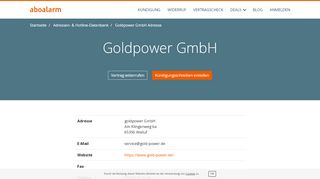 
                            2. Goldpower Gmbh Kündigungsadresse und Kontaktdaten - Aboalarm