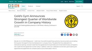 
                            13. Gold's Gym Announces Strongest Quarter of Worldwide ...