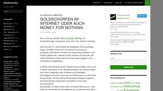 
                            10. Goldschürfen im Internet oder auch Money for nothing | WebSchauder