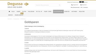 
                            2. Goldsparen - Goldsparplan - Degussa Goldhandel