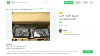 
                            8. Golf 1 - Golf 1 Cabrio Nebelscheinwerfer in 6500 Landeck for €50 ...
