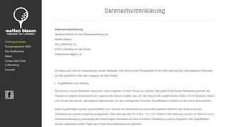 
                            11. Golfschule Linz – Luftenberg | Golf für allle! Datenschutzerklärung ...