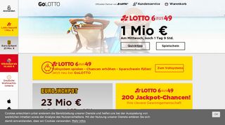 
                            2. GoLOTTO: Lotto 6aus49, EuroJackpot & GlücksSpirale spielen