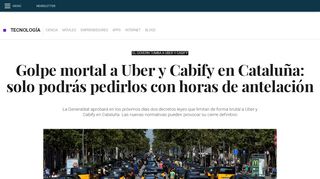 
                            13. Golpe mortal a Uber y Cabify en Cataluña: solo podrás pedirlos con ...