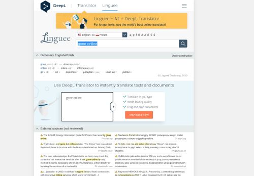 
                            5. gone online - Polish translation – Linguee