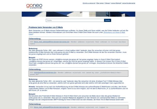 
                            11. goneo-Hilfe - Probleme beim Versenden von E-Mails