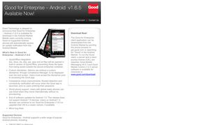 
                            5. Good for Enterprise – Android v1.6.5 Available Now!
