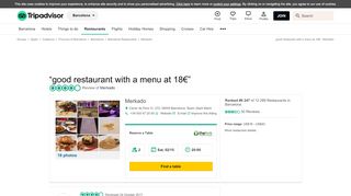 
                            12. good restaurant with a menu at 18€ - Review of Merkado, Barcelona ...