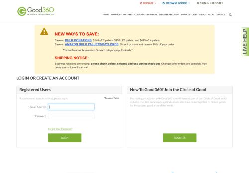 
                            11. Good360 Donation Catalog Customer Login
