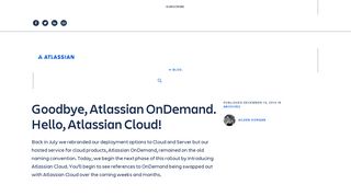 
                            4. Goodbye Atlassian OnDemand. Hello Atlassian Cloud!
