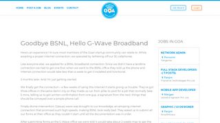 
                            7. Goodbye BSNL, Hello G-Wave Broadband | Startup Goa