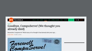 
                            13. Goodbye, CompuServe! (We thought you already died) | Ars Technica