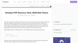 
                            6. Goodbye PHP Sessions, Hello JSON Web Tokens (Example)