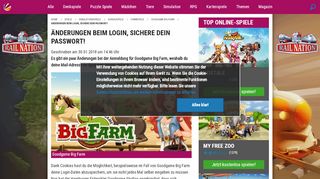 
                            7. Goodgame Big Farm: Änderungen beim Login, sichere dein Passwort ...