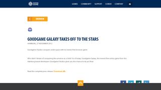 
                            1. Goodgame Galaxy takes off to the stars | Goodgame Studios