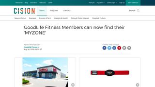 
                            9. GoodLife Fitness Members can now find their 'MYZONE'