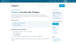 
                            13. Goodreads Widget — Support — WordPress.com