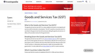 
                            9. Goods and Services Tax (GST) - Investopedia