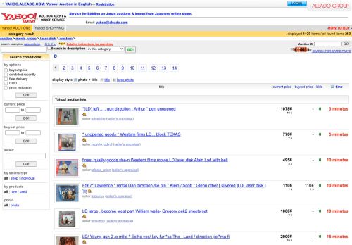 
                            10. Goods Online Store Yahoo Directory auction > movie, video > laser ...