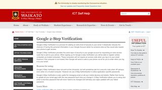 
                            9. Google 2-step Verification - ICT Self Help : University of Waikato