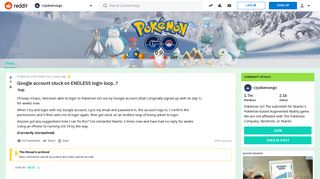 
                            8. Google account stuck on ENDLESS login loop..? : pokemongo - Reddit