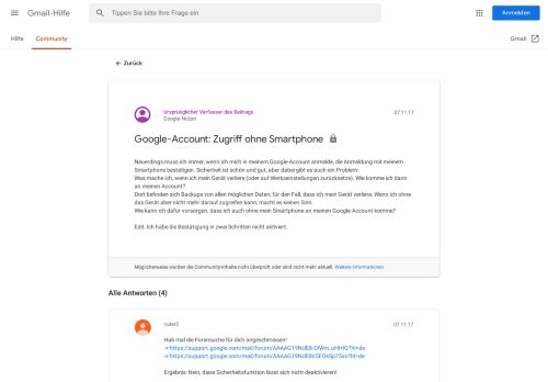 
                            5. Google-Account: Zugriff ohne Smartphone - Google Product Forums