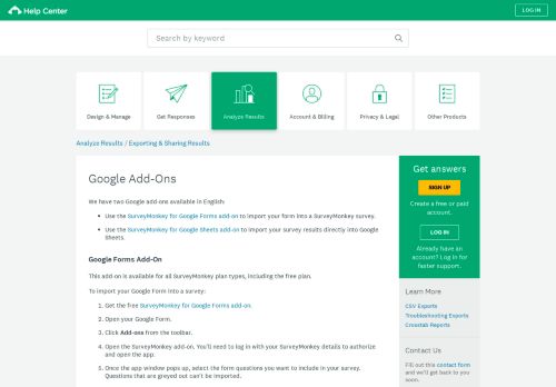 
                            9. Google Add-Ons - SurveyMonkey Help Center