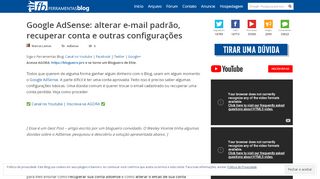 
                            13. Google AdSense: alterar e-mail padrão, recuperar conta e outras ...