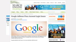 
                            6. Google AdSense Fixes Account Login Issues - Search Engine ...