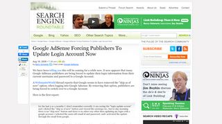 
                            12. Google AdSense Forcing Publishers To Update Login Account Now ...