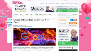 
                            11. Google AdSense Improves Sign Up Speed - Search Engine Roundtable